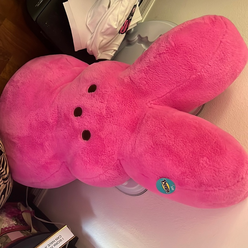 Giant bright pink peep stuffed animal